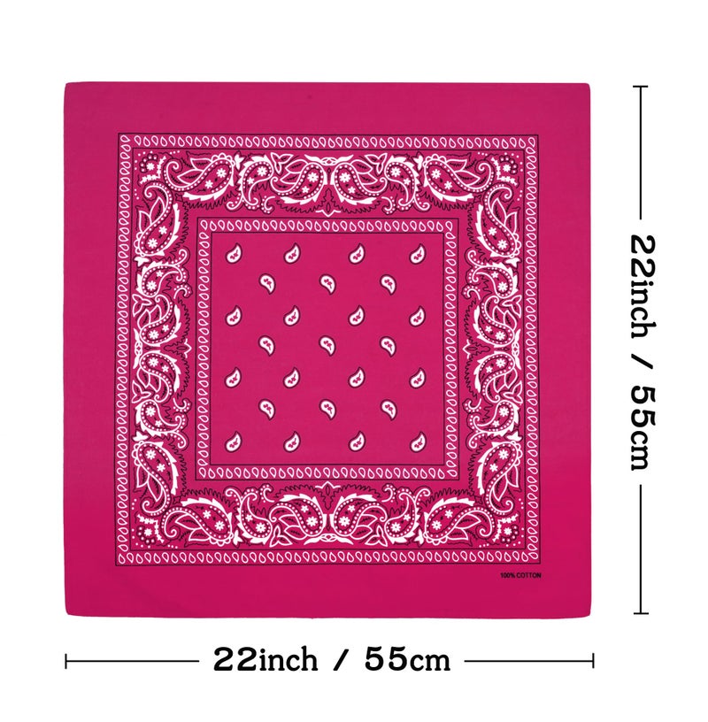 Bycc Bynn 3 Pack 100% Cotton Paisley Pattern Bandanas Face Mask Square Scarf Headwear (S- 6 Pack-3) - Image 2